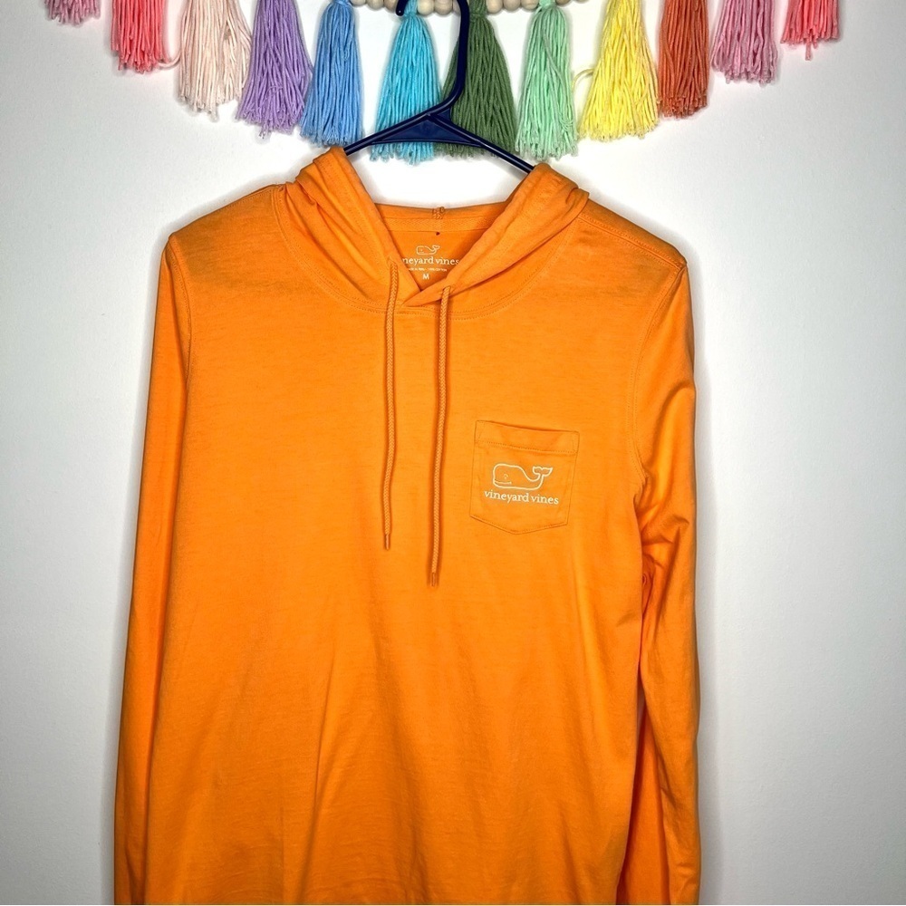 Vineyard Vines Orange Logo Lightweight Sweatshirt Hoodie Size Medium - Picture 3 of 12